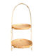 Kaemingk Dessert Tower Stand with 2 Tiers Gold 19x19x40cm
