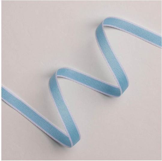 Kyriacou Striped Two-Tone Ribbon 10mmx20m Light Blue White Rl102013-x10x20-4001xx