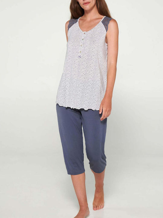 Vamp Sommer Damen Pyjama-Set Gray