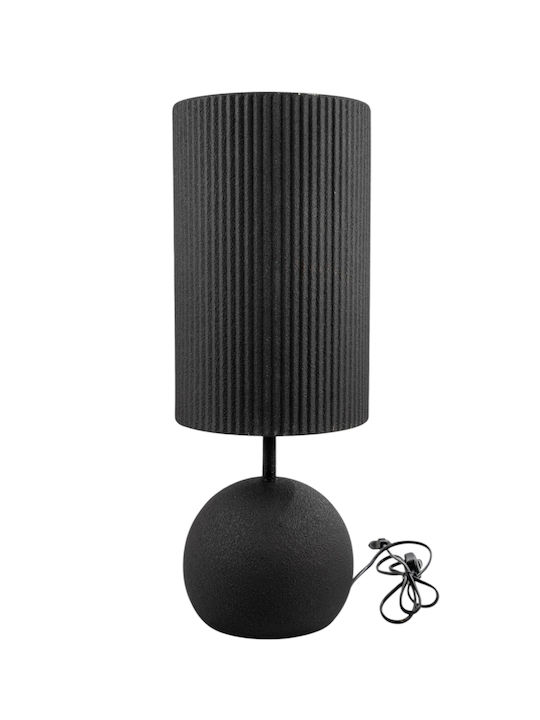 Zen Collection Metal Table Lamp with Black Shade and Base