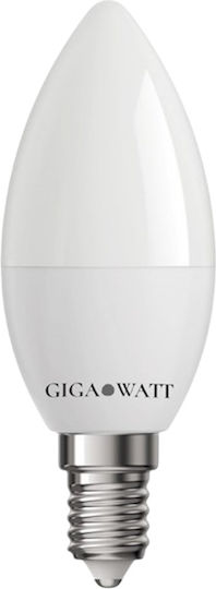 GigaWatt Λάμπα LED 9W για Ντουί E14 και Σχήμα C37 Ψυχρό Λευκό