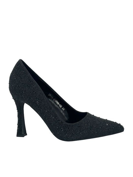 Ciaodea Synthetic Leather Pointed Toe Black High Heels