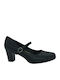 Pumps mit Riemchen & mittelhoher Absatz Schwarz