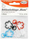 Metallic Colored Flower Rings Keys Set 4 Pieces