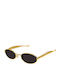Bottega Veneta Unisex Sunglasses with Gold Metal Frame and Black Lens BV1386S 001