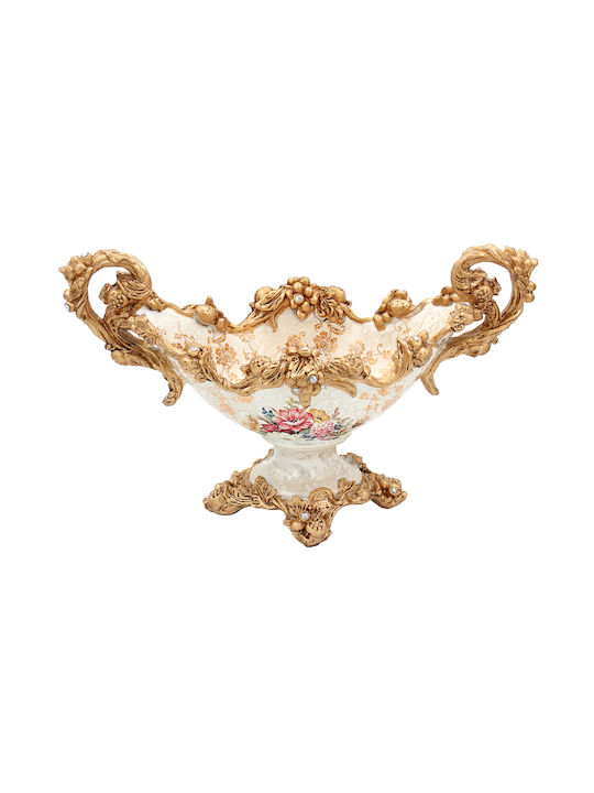 Decorative Bowl Polyresin 39x19x24 Cm Gondola Floral Keskor 66001