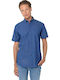 Short-sleeved Cotton Shirt Blue