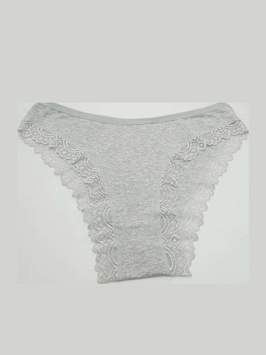 Power Flower Women's Slip with Lace Gray