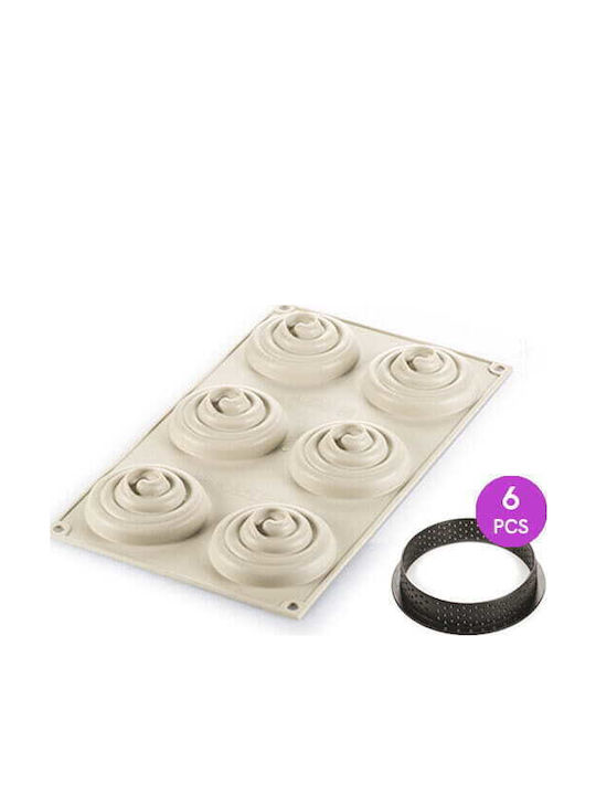Silikomart Mini Pastry Tart Mold from Silicone 6 Pieces 25x7x2.5cm