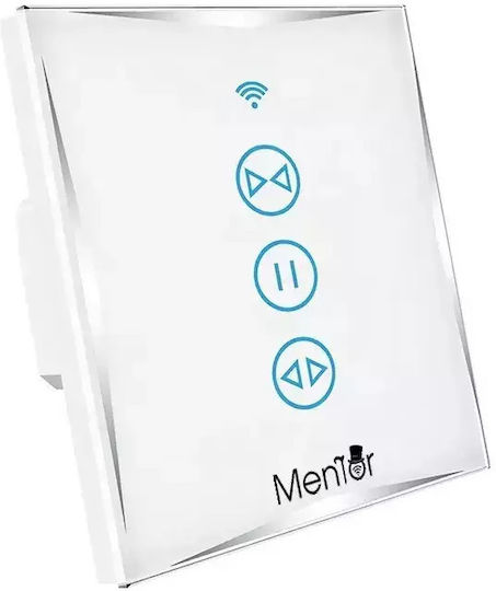 Încastrat Comutator de Perete Wi-Fi Obturator rulou Triplu cu Cadru Alb