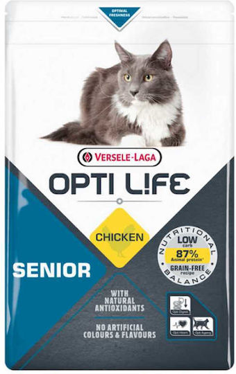 Opti Life Trockenfutter ohne Getreide für ältere Katzen mit Huhn / Kartoffeln / Lachs 2.5kg