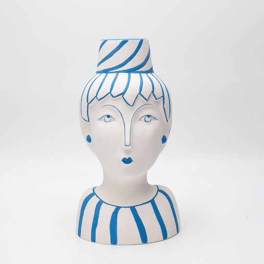 Decorative Vase White 14x13.8x25.6cm