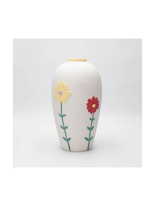 Decorative Vase White 10x7x14cm