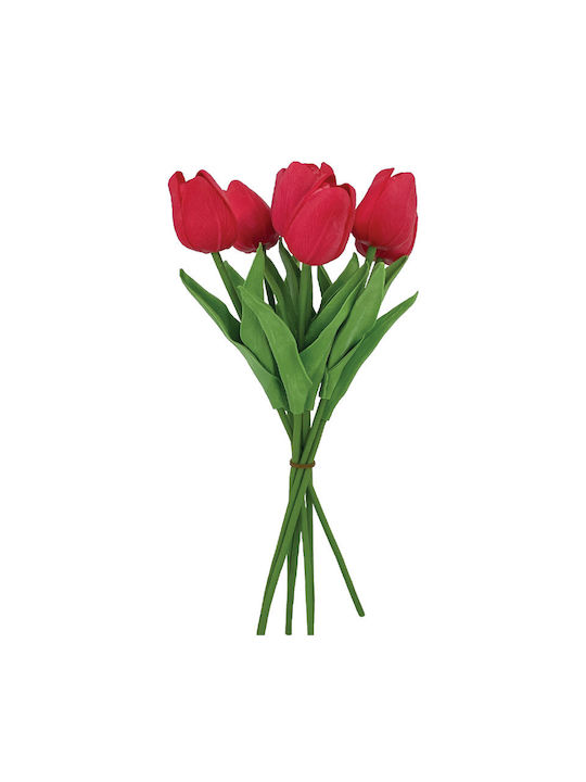 Bouquet of Artificial Flowers Tulip Red 34cm Ma...