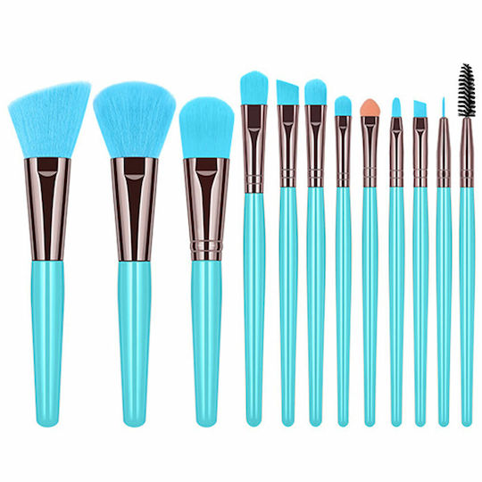 12 Stück Leuchtende Make-up Pinsel Blau
