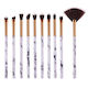 Σετ Πινελα Μακιγιαζ Marbling Professional Women Makeup Brush Set 10 Τεμαχιων 8mm Gold-white