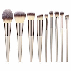 9 Pensule de Machiaj Contouring cu Mânere din Lemn 9 Pensule de Machiaj Contouring cu Mânere din Lemn