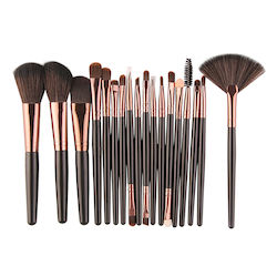 18 Makeup Brushes Fan Brush Maange Black Bronze