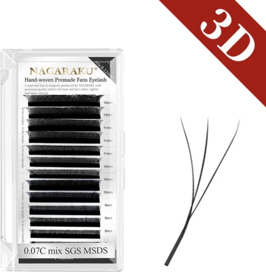 Schwarze Wimpern Nagaraku 3D 0.07D Mix 8-14mm