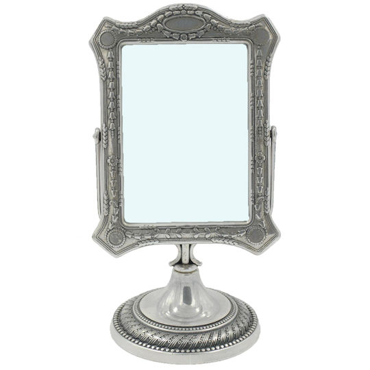 Schminkspiegel Tischplatte Fiore Silberner Messing 14x25cm Royal Art Stl061e Material Messing Royal Art Collection Stl061e
