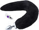 Anal Plug Kiotos Screwed Fox Tail Butt Plug Black
