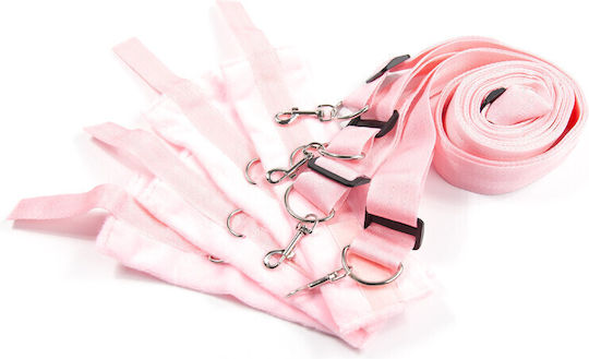 Set Erotic Bondage Accessories Handcuffs Adjustable Pink Hand And Foot Straps