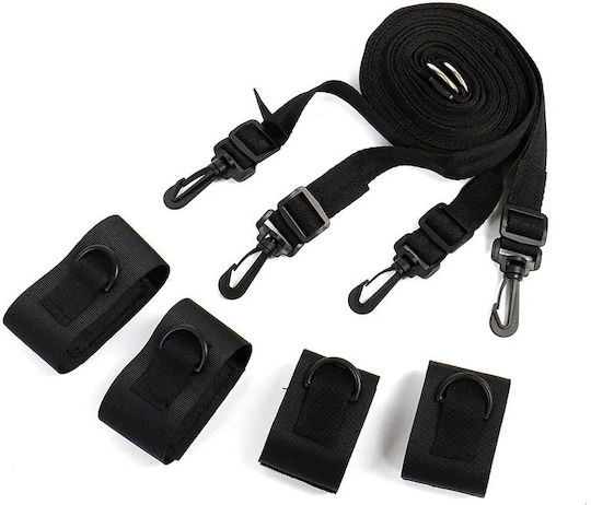 Set Erotic Accessories Bondage Handcuffs Hand & Foot Straps Adjustable Length Black