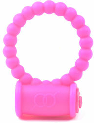 Beaded Pink Color Silicone Vibrating Cock Ring