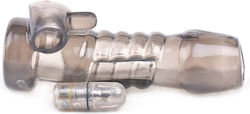 Clear Black Vibrating Penis Sleeve 11 Cm