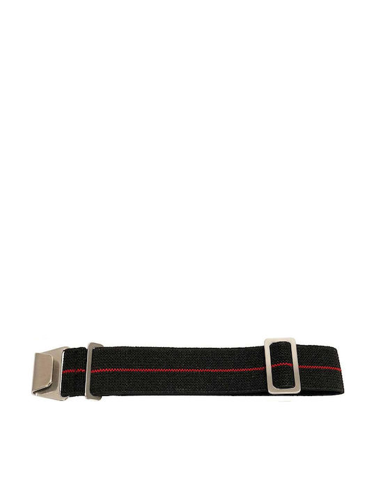 Nato Elastisches Uhrenarmband Mit Haken Schwarz Rot 20mm