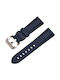 Silicone Strap Blue/Silver Buckle 22mm