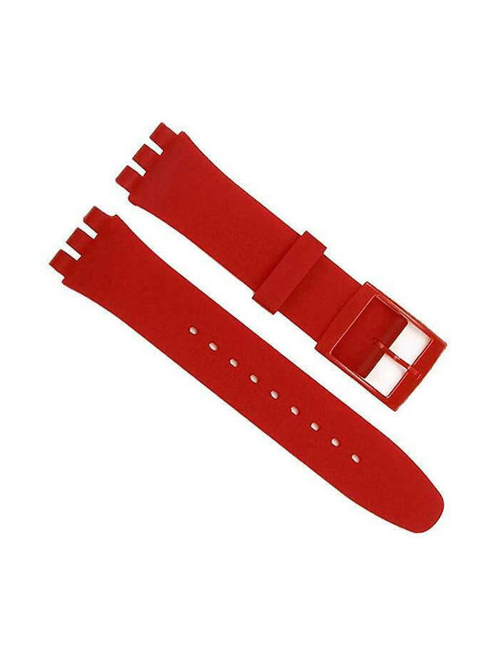 Curea Din Silicon Comercială Swatch 19mm Roșie