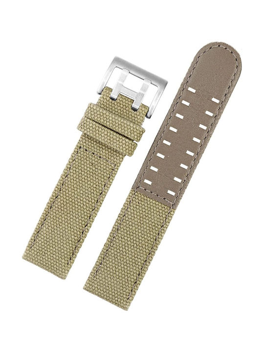 Uhrenarmbänder Stoff Lederfutter Hamilton Militär Khaki 22mm