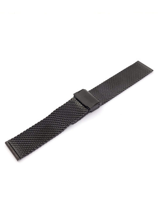 Λουρί Bracelet Milanese-ψάθα Μαύρο Ανοξείδωτο Ατσάλι Nο22 Κωδ.χψν22.μ