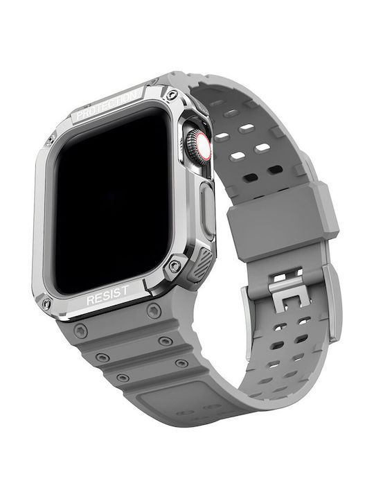 Каишка Калъф Smartwatch Тип Apple Пластмасов PU 8862Сив 42 44 45мм