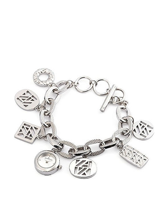 Anne Klein Women S 10/8613chrm Silver-tone Aklogo Charm Bracelet Dress Watch