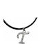 Handmade Metal Silver Monogram T Necklace T Strass Blue Evil Eye Tatu Moyo 1034-501at