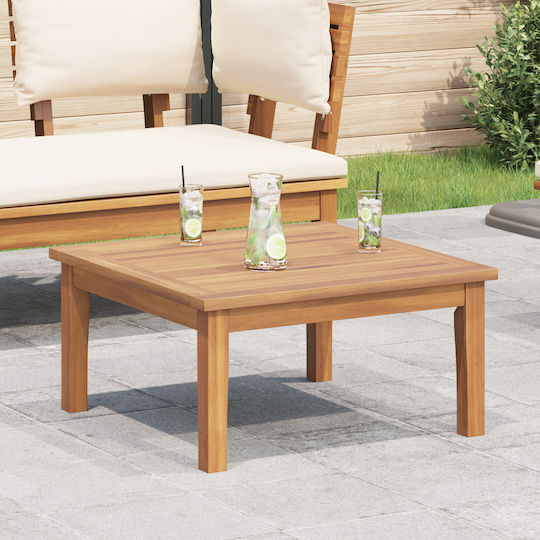Sitting Room Table for Small Outdoor Spaces from Teak Brown 60x60x30cm