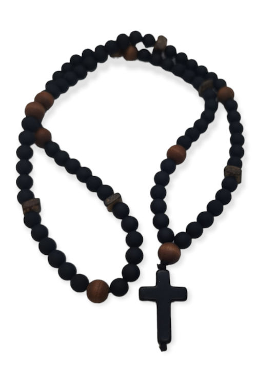 Κολιέ Ανδρικό Ananna Black Cross Χαολίτη