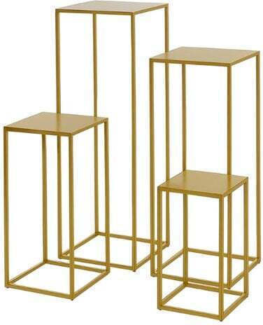 Metallische Quadratische Basisständer 25x25x60cm Gold