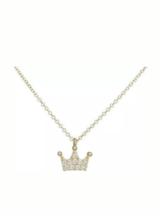 Colier Femei K14 Coroană Zircon Piatra 028440 028440 Aur 14 Carate