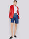 Damen Bermuda Jean Blau