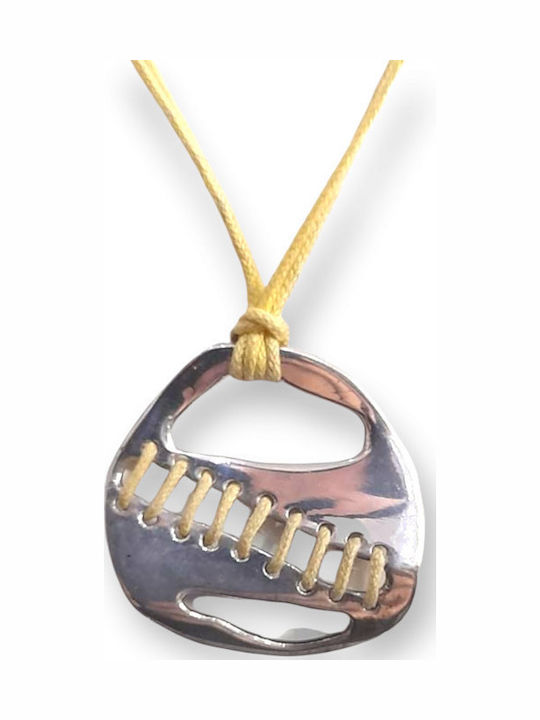 Women's Silver Necklace 925 One Cord Yellow Silver Clasp 925 Silver Pendant 925 Silver Nk-03135