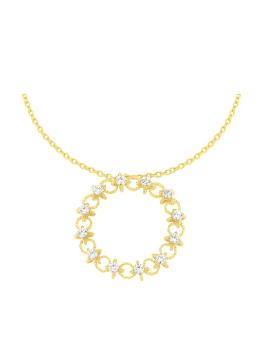 Women's Necklace Yellow Gold 14K Circle Kl11100454