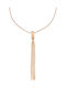 Pink Gold Plated Silver Women's Necklace 925 Tassels Kl21300055