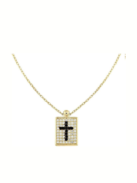 Women's Gold Plated Silver 925 Necklace Cross Kl21100086