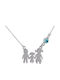 Silver 925 Necklace Family Mom Dad Girl