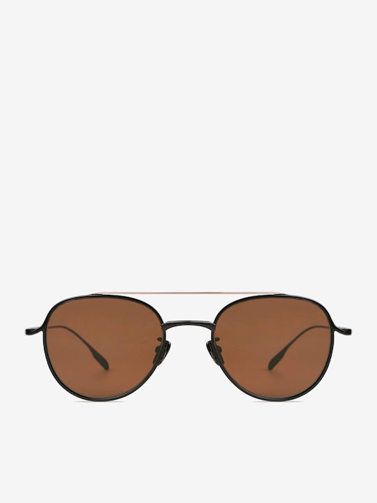 Projekt Produkt Men's Sunglasses with Black Metal Frame and Black Lens 498740