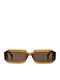 Am Eyewear Herren Sonnenbrillen mit Braun Horn umrandetem Rahmen und Transparenten Gläsern 468799