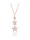 Colier Triplu Stea Roz K14 Golden Tiara